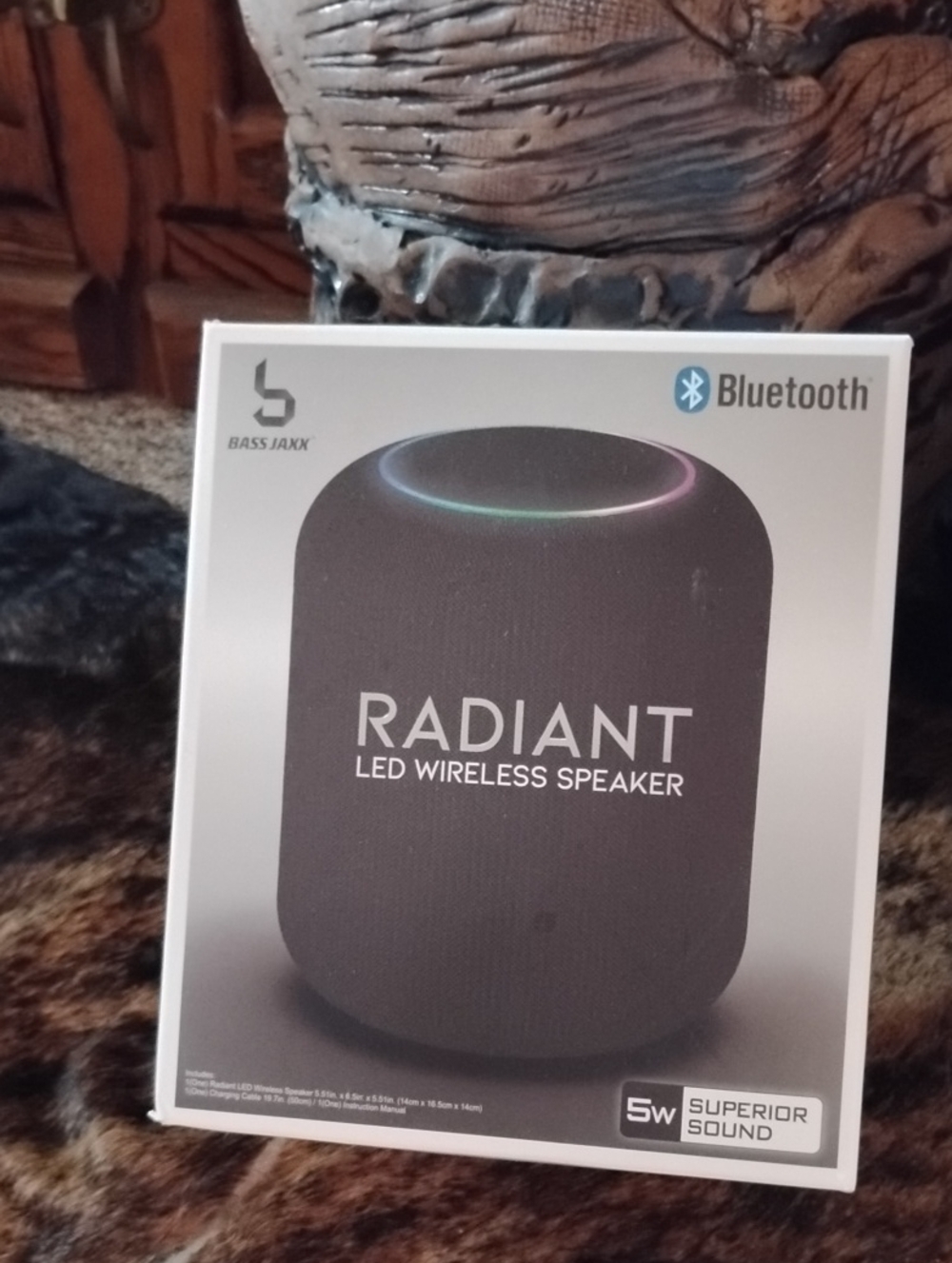 Adia Radiant LED Wireless Bluetooth Speaker - Black with RGB Ring